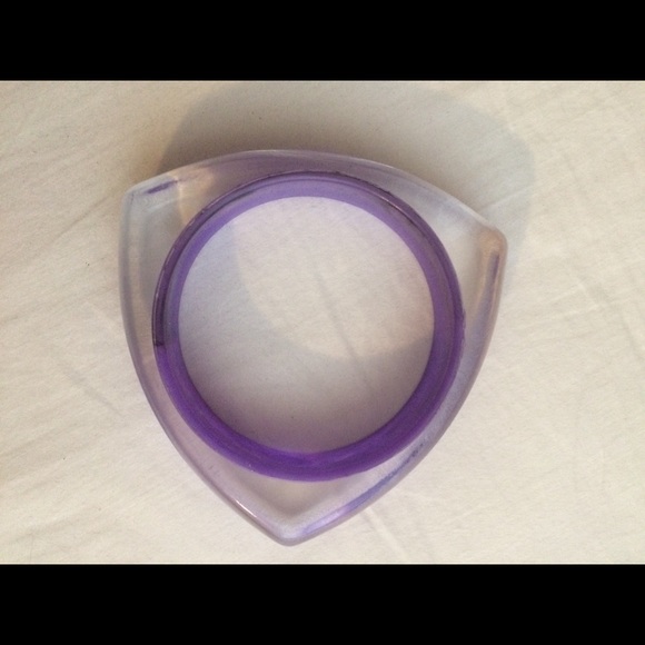 Purple Acrylic Square and Triangle Bracelets - Picture 3 of 6